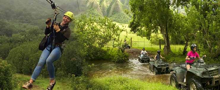 Kualoa Ranch – Treetop Canopy Zipline Tour & UTV Combo