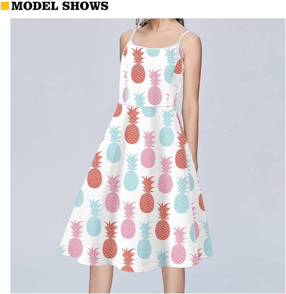 Biyejit Women Casual Loose Dress Strap Long Summer Beach Swing Dress