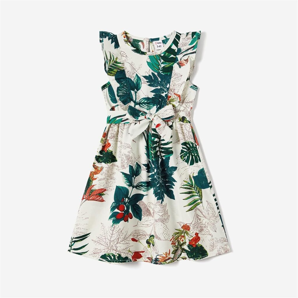 PATPAT Family Matching Outfits Mommy and Me Dresses Leaf Print Spaghetti Strap Casual Sleeveless Matching Outfits PATPAT Family Matching Outfits Mommy and Me Dresses Leaf Print Spaghetti Strap Casual Sleeveless Matching Outfits