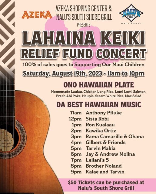 Benefit concerts are being held to help people affected by Maui wildfires, including 3 on Saturday