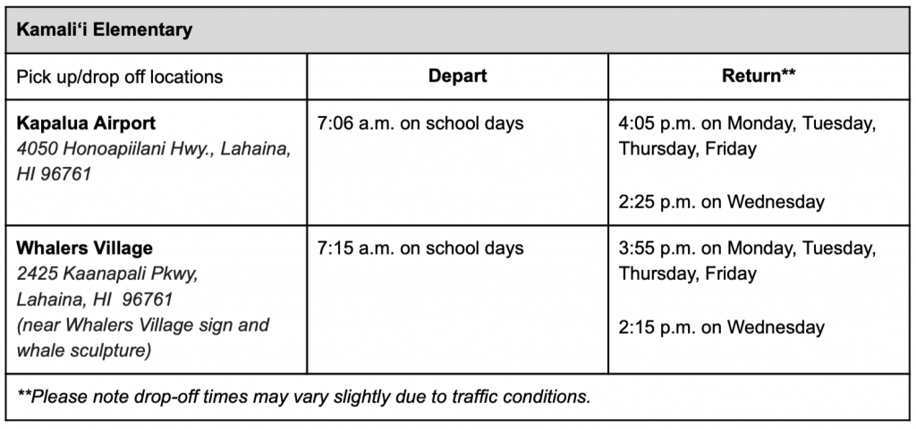 HIDOE bus service for Lahainaluna High students to Kūlanihākoʻi High to begin on Sept. 14