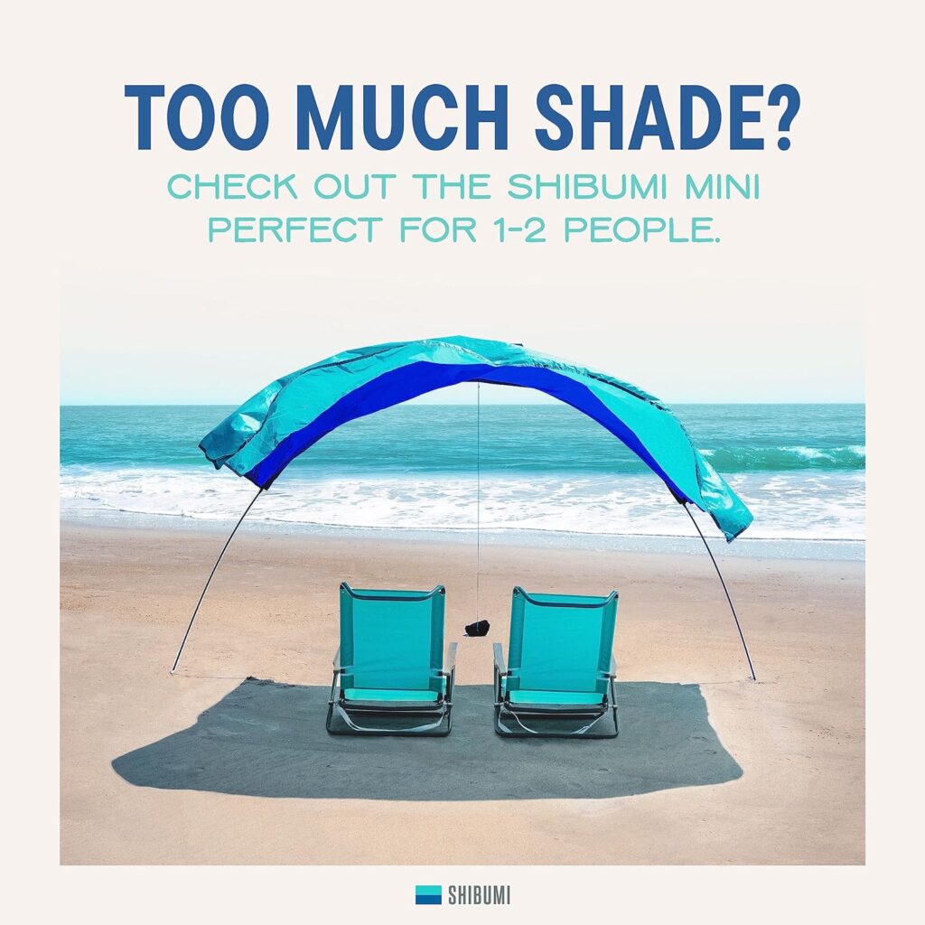 Shibumi Shade®, Worlds Best Beach Shade, The Original Wind-Powered® Beach Canopy, Provides 150 Sq. Ft. of Shade, Compact  Easy to Carry, Sets up in 3 Minutes, Designed  Sewn in America