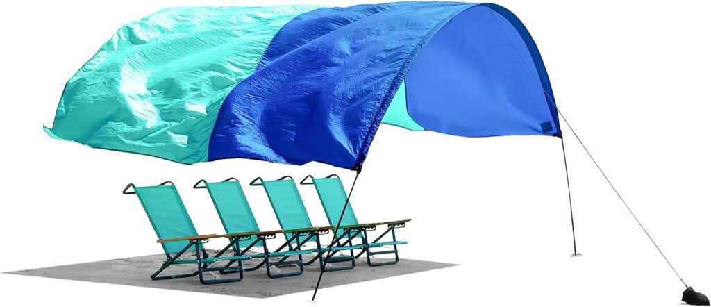 Shibumi Shade®, Worlds Best Beach Shade, The Original Wind-Powered® Beach Canopy, Provides 150 Sq. Ft. of Shade, Compact  Easy to Carry, Sets up in 3 Minutes, Designed  Sewn in America