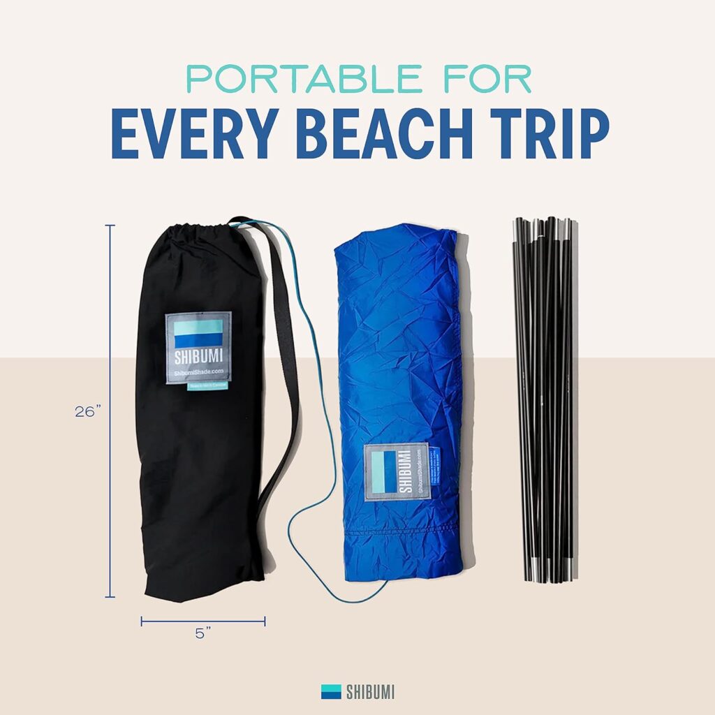 Shibumi Shade®, Worlds Best Beach Shade, The Original Wind-Powered® Beach Canopy, Provides 150 Sq. Ft. of Shade, Compact  Easy to Carry, Sets up in 3 Minutes, Designed  Sewn in America