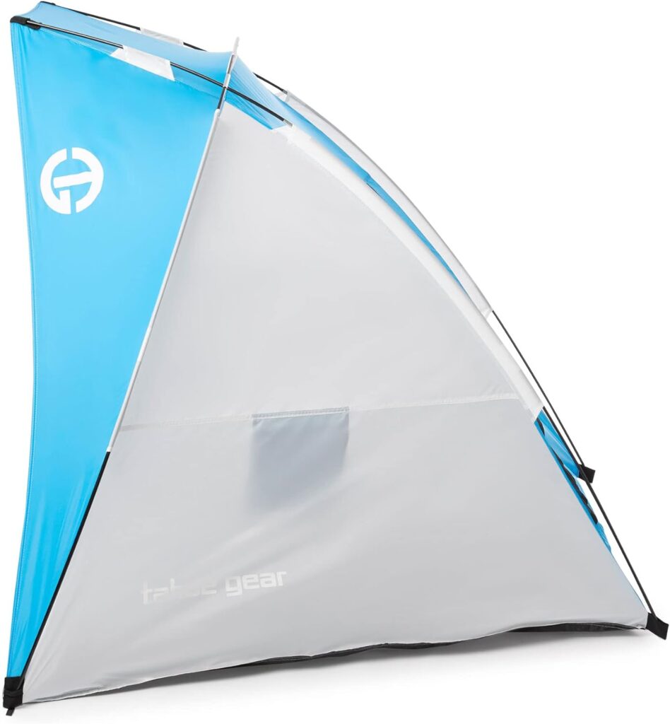 Tahoe Gear Cruz Bay Summer Sun Shelter and Beach Shade Tent Canopy, Blue White Tahoe Gear Cruz Bay Summer Sun Shelter and Beach Shade Tent Canopy, Blue White