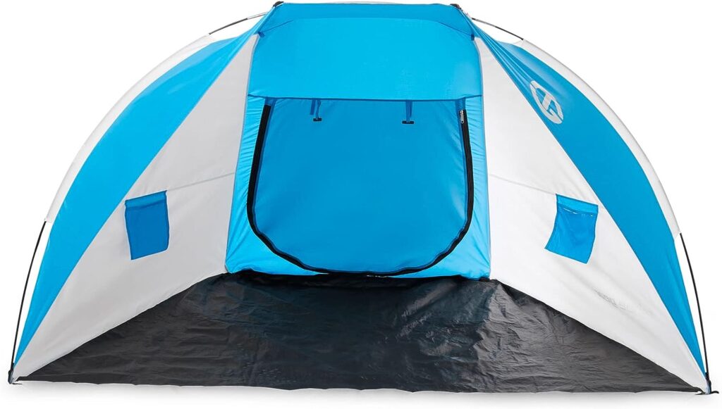 Tahoe Gear Cruz Bay Summer Sun Shelter and Beach Shade Tent Canopy, Blue White Tahoe Gear Cruz Bay Summer Sun Shelter and Beach Shade Tent Canopy, Blue White