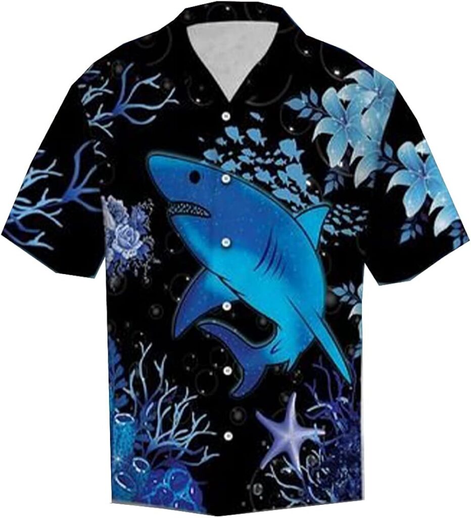 Tropical Cow Hawaiian Shirts for Men - Summer Cow Button Down Mens Hawaiian Shirts Short Sleeve Series 177