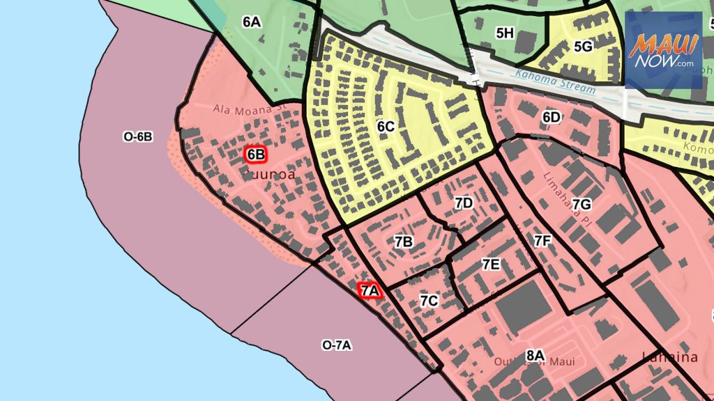Disaster Area Residential Restrictions to be lifted for Zones 6B and 7A in West Maui