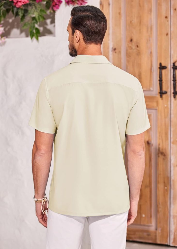 COOFANDY Mens Hawaiian Tropical Shirts Short Sleeve Button Down Summer Beach Shirt with Pocket