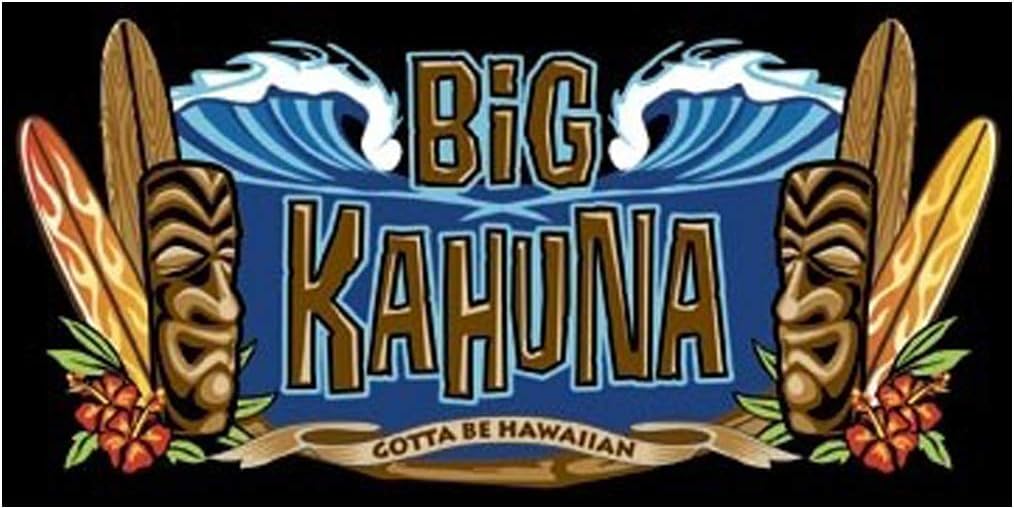 Hawaiian Beach Towel - Big Kahuna Tiki and Surfboard Design