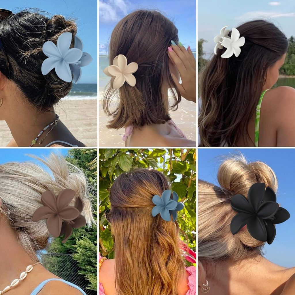 Sisiaipu Flower Hair Claw Clips 6 Pcs Large Claw Clips for Thick Hair Hawaiian Flower Hair Clips Plumeria Claw Clips for Thin Hair Beach Hair Accessories for Women and Girls -Khaki Sisiaipu Flower Hair Claw Clips 6 Pcs Large Claw Clips for Thick Hair Hawaiian Flower Hair Clips Plumeria Claw Clips for Thin Hair Beach Hair Accessories for Women and Girls -Khaki
