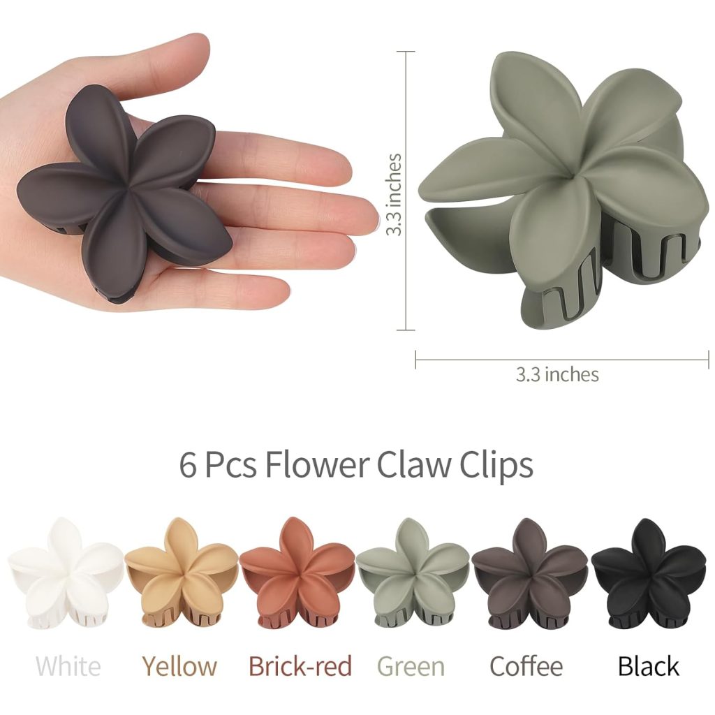 Sisiaipu Flower Hair Claw Clips 6 Pcs Large Claw Clips for Thick Hair Hawaiian Flower Hair Clips Plumeria Claw Clips for Thin Hair Beach Hair Accessories for Women and Girls -Khaki Sisiaipu Flower Hair Claw Clips 6 Pcs Large Claw Clips for Thick Hair Hawaiian Flower Hair Clips Plumeria Claw Clips for Thin Hair Beach Hair Accessories for Women and Girls -Khaki