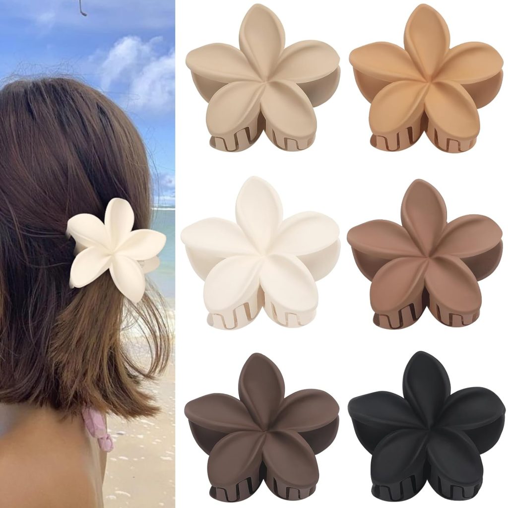 Sisiaipu Flower Hair Claw Clips 6 Pcs Large Claw Clips for Thick Hair Hawaiian Flower Hair Clips Plumeria Claw Clips for Thin Hair Beach Hair Accessories for Women and Girls -Khaki Sisiaipu Flower Hair Claw Clips 6 Pcs Large Claw Clips for Thick Hair Hawaiian Flower Hair Clips Plumeria Claw Clips for Thin Hair Beach Hair Accessories for Women and Girls -Khaki