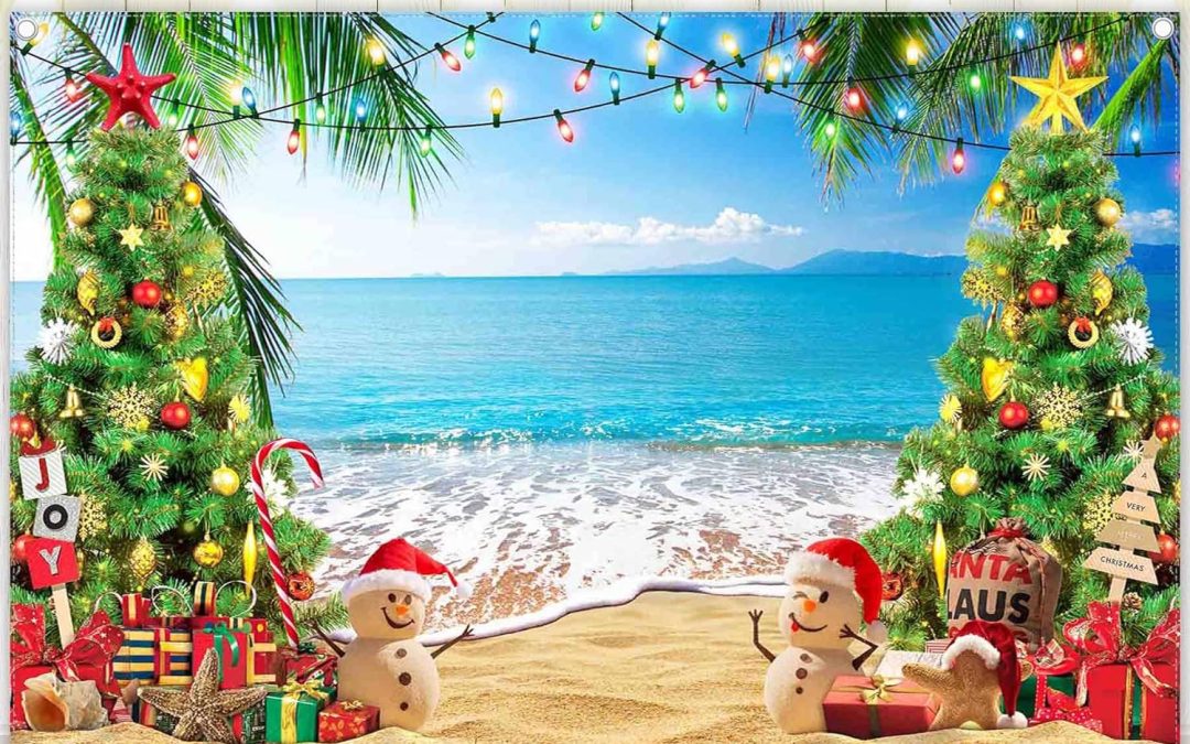 ZTHMOE 7x5ft Polyester Christmas in July Backdrop Review