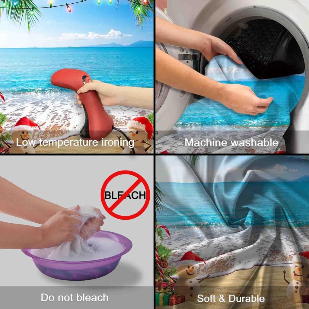 ZTHMOE 7x5ft Polyester Christmas in July Backdrop Summer Hawaiian Beach Tropical Tree Photography Background Baby Its Warm Outside Banner Party Decorations Photo Props