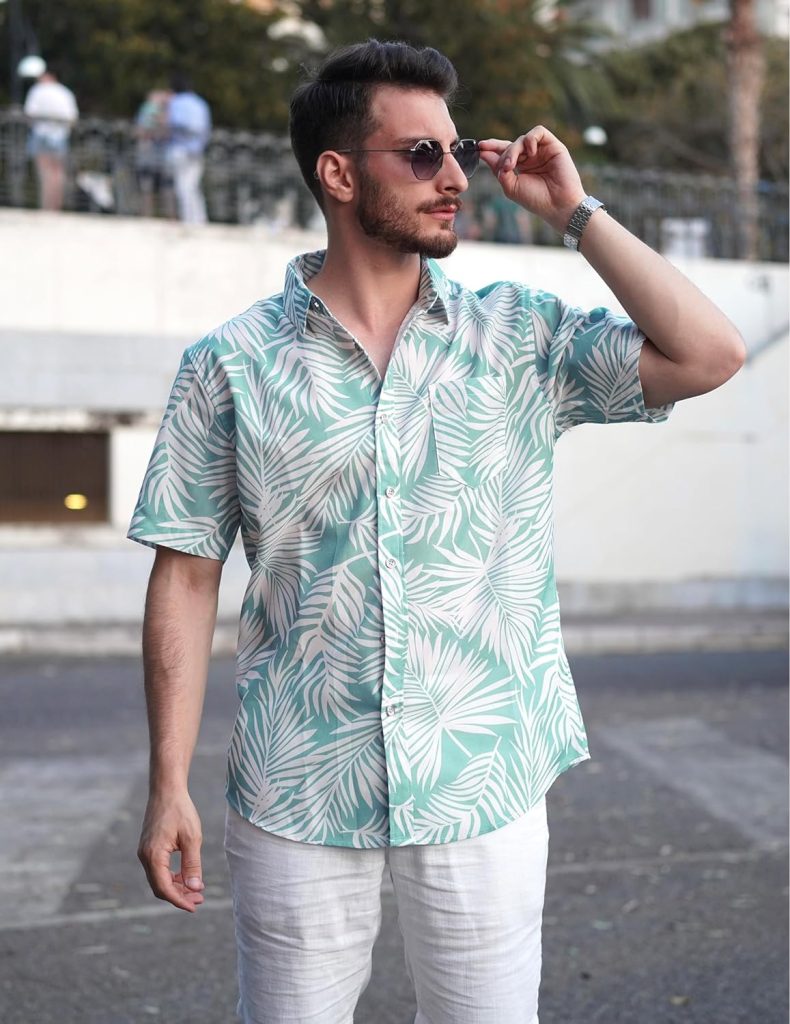 COOFANDY Mens Hawaiian Shirts Short Sleeve Casual Button Down Tropical Beach Shirt COOFANDY Mens Hawaiian Shirts Short Sleeve Casual Button Down Tropical Beach Shirt