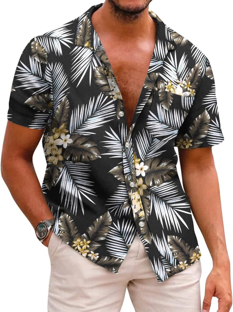 COOFANDY Mens Hawaiian Shirts Short Sleeve Casual Button Down Tropical Beach Shirt COOFANDY Mens Hawaiian Shirts Short Sleeve Casual Button Down Tropical Beach Shirt